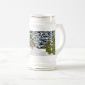 Winter Wonderland Snow and Deer Holiday Drinkware Bierpul (Voorkant rechts)