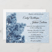 Winter Wonderland Snow and Pine Wedding Kaart (Voorkant / Achterkant)