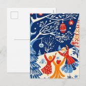 Winter Wonderland, Snow Angel, Vakantie volkskunst Feestdagenkaart (Voorkant / Achterkant)