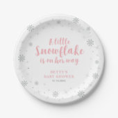 Winter Wonderland Snow Baby shower Paper Borden Papieren Bordje (Voorkant)