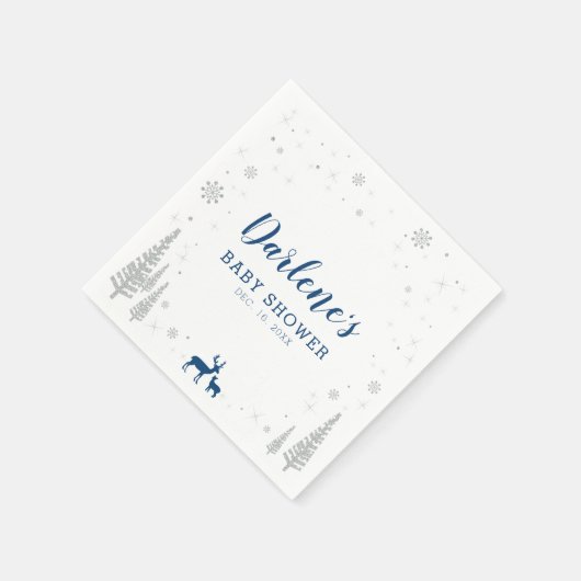 Winter Wonderland Snow Baby shower Paper Napkin Servet (Hoek)