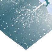 Winter Wonderland Snow Deer Trees Drawing Korte Tafelloper (Hoek)