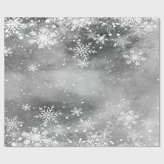 Winter Wonderland,Snow Grey Holiday Cadeaupapier (Vlak)