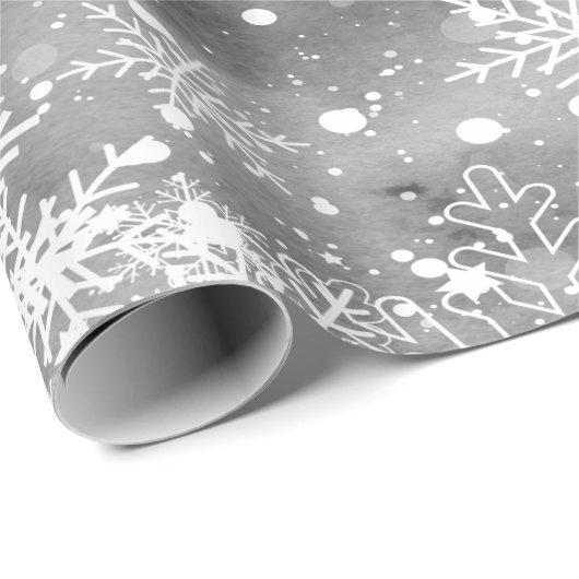 Winter Wonderland,Snow Grey Holiday Cadeaupapier (Rol Hoek)