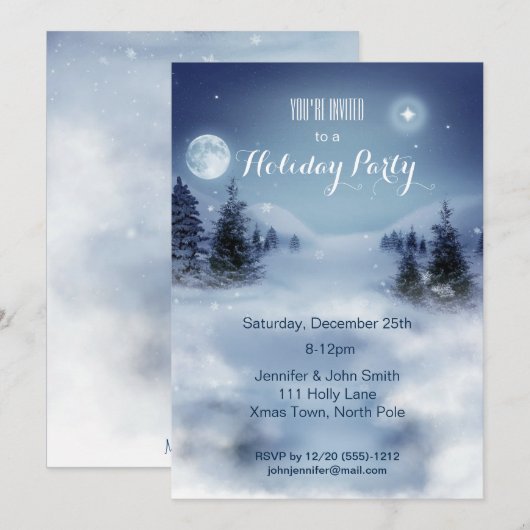 Winter Wonderland Snow Kerstfeestdag Kaart (Voorkant / Achterkant)