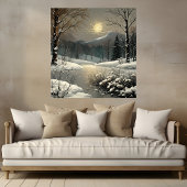 Winter Wonderland Snow Landscape Art Print Poster