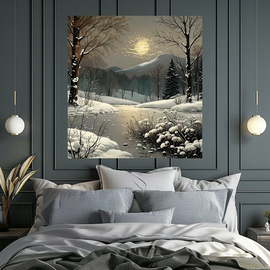 Winter Wonderland Snow Landscape Art Print Poster