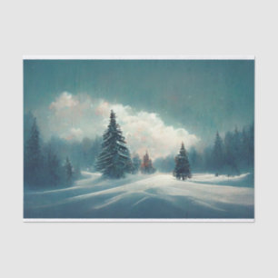 Winter Wonderland Snow Pine Trees Cloud Tissuepapier