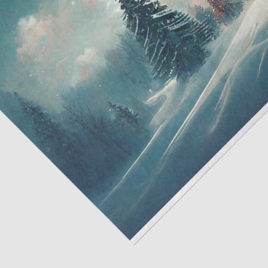 Winter Wonderland Snow Pine Trees Cloud Tissuepapier (Detail)