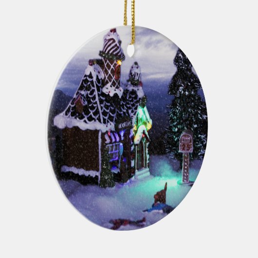 Winter Wonderland Snow Scene 2020 Keramisch Ornament (Rechts)