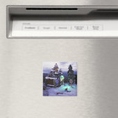 Winter Wonderland Snow Scene 2020 Magneet (Insitu (Vaatwasser))