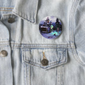 Winter Wonderland Snow Scene 2020 Ronde Button 5,7 Cm (In situ)
