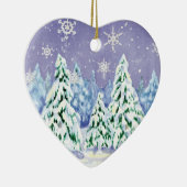 Winter Wonderland Snow Scene Pine Trees Ornament (Rechts)