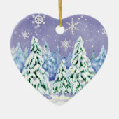 Winter Wonderland Snow Scene Pine Trees Ornament (Voorkant)