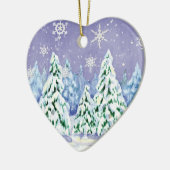 Winter Wonderland Snow Scene Pine Trees Ornament (Links)