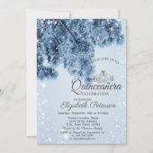 Winter Wonderland, Snow, Snowflakes Quinceañera Kaart (Voorkant)