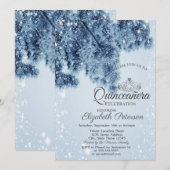 Winter Wonderland, Snow, Snowflakes Quinceañera Kaart (Voorkant / Achterkant)