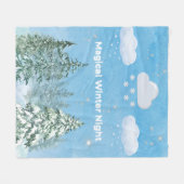 "Winter Wonderland: Snow & Stars" Fleece Deken (Voorkant (Horizontaal))