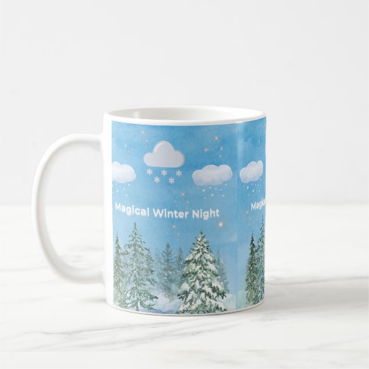 "Winter Wonderland: Snow & Stars" Koffiemok (Links)