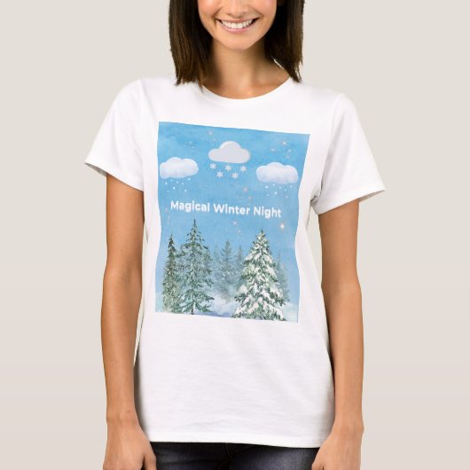 "Winter Wonderland: Snow & Stars" T-shirt (Voorkant)