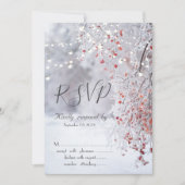 Winter Wonderland, Snow String Lights RSVP Kaart (Voorkant)