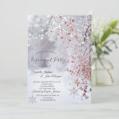 Winter Wonderland, Snow String Lights Verloving Kaart (Staand voorkant)