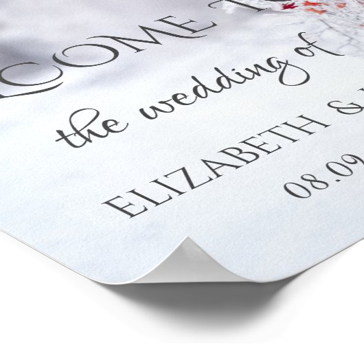 Winter Wonderland, Snow String Lights Wedding Poster (Hoek)