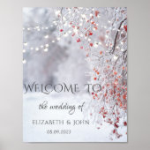 Winter Wonderland, Snow String Lights Wedding Poster (Voorkant)