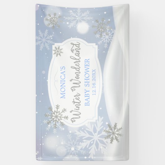 Winter Wonderland Snoweflakes backdrop Spandoek (Verticaal)