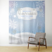 Winter Wonderland Snoweflakes backdrop Wandkleed (In situ)