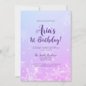 Winter Wonderland Snowflake 1e verjaardag Kaart (Voorkant)