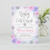 Winter Wonderland Snowflake Baby shower Kaart (Staand voorkant)