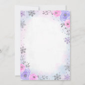 Winter Wonderland Snowflake Baby shower Kaart (Achterkant)