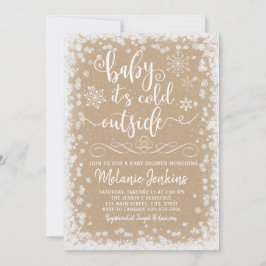 Winter Wonderland Snowflake Baby shower Kaart