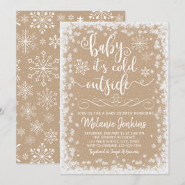 Winter Wonderland Snowflake Baby shower Kaart