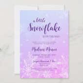 Winter Wonderland Snowflake Baby shower Kaart (Voorkant)