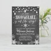 Winter Wonderland Snowflake Baby shower Kaart (Staand voorkant)