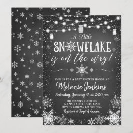 Winter Wonderland Snowflake Baby shower Kaart