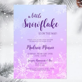 Winter Wonderland Snowflake Baby shower Kaart