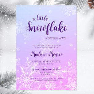 Winter Wonderland Snowflake Baby shower Kaart