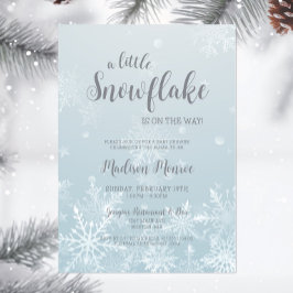 Winter Wonderland Snowflake Baby shower Kaart