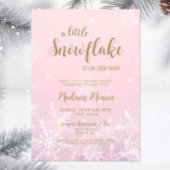 Winter Wonderland Snowflake Baby shower Kaart