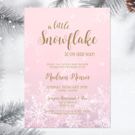 Winter Wonderland Snowflake Baby shower Kaart
