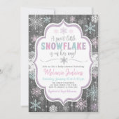 Winter Wonderland Snowflake Baby shower Kaart (Voorkant)
