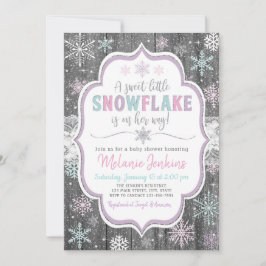 Winter Wonderland Snowflake Baby shower Kaart