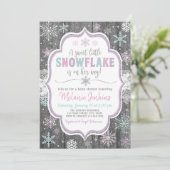 Winter Wonderland Snowflake Baby shower Kaart (Staand voorkant)