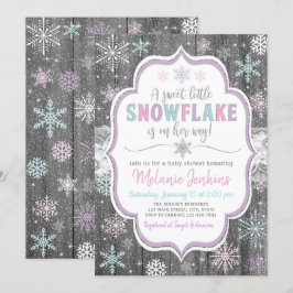 Winter Wonderland Snowflake Baby shower Kaart