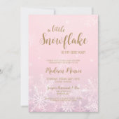 Winter Wonderland Snowflake Baby shower Kaart (Voorkant)