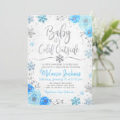 Winter Wonderland Snowflake Baby shower Kaart (Staand voorkant)