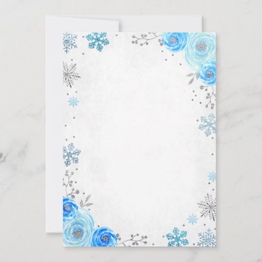 Winter Wonderland Snowflake Baby shower Kaart (Achterkant)